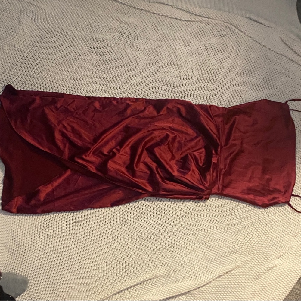 Elegant Red Satin Dress